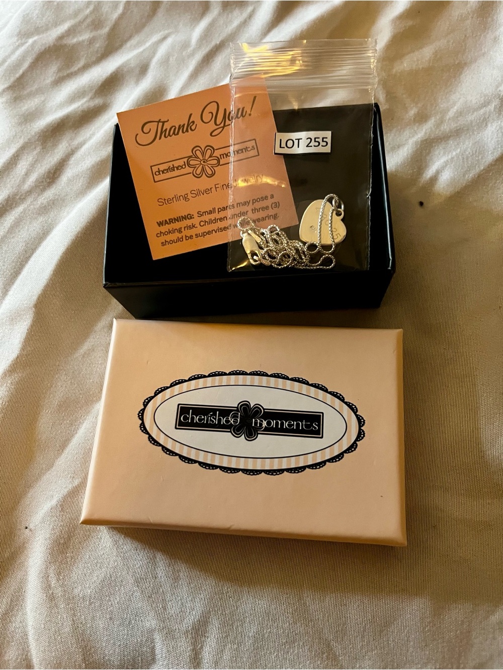 Cherished Moments Sterling Silver Heart Necklace - Pink Box